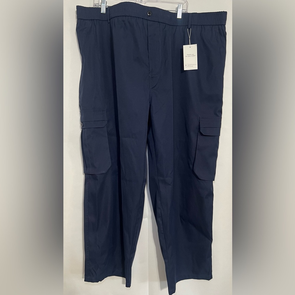 FlexRover Men’s Ultra Comfort Flex-Fit Navy Blue Cargo Pants 3XL NWT!